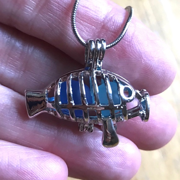 Wave of Life Jewelry - Funky Fish Locket Necklace with Sea Glass